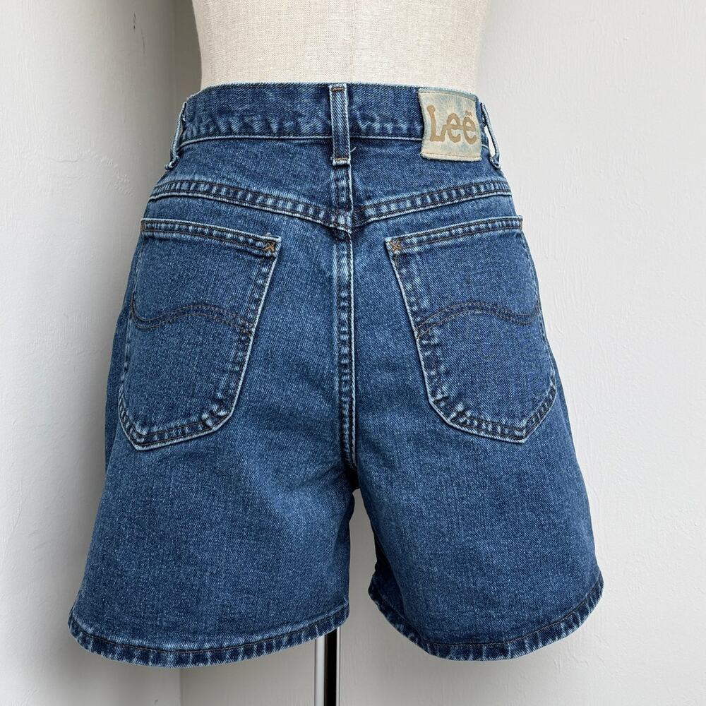 Lee Vintage High Rise Denim Shorts Women’s Blue Mom Jean Jorts 90s 80s